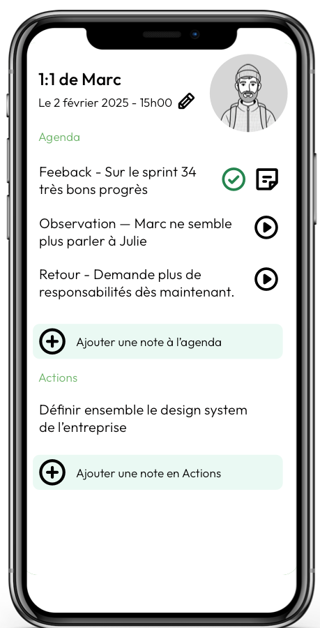Interface de l'application